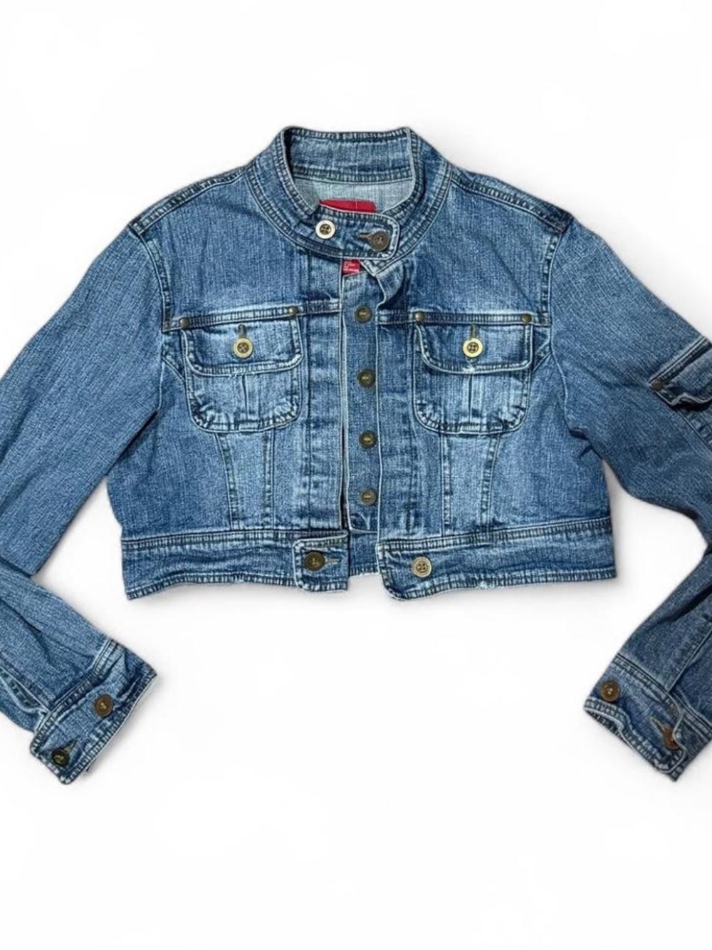 Y2K Denim Crop Jacket - Blue